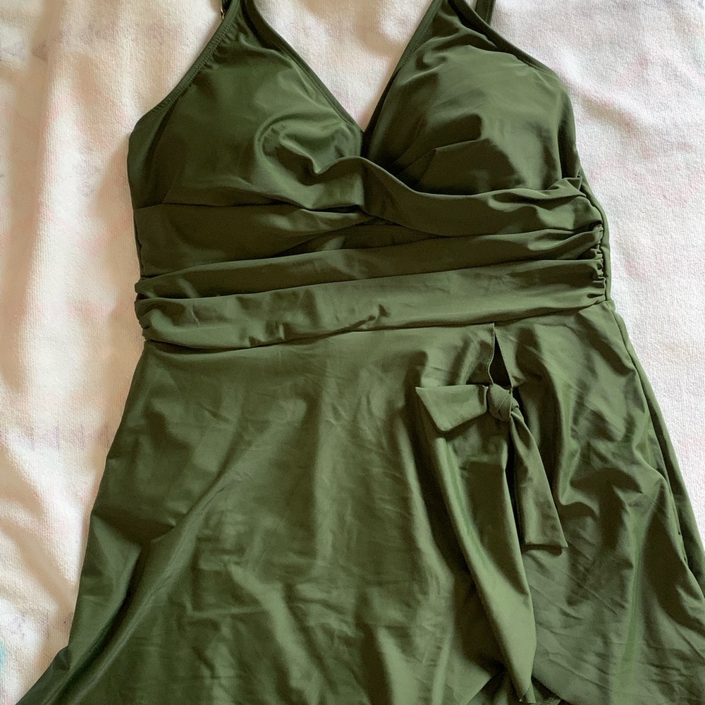 Elegant Olive Green Dress